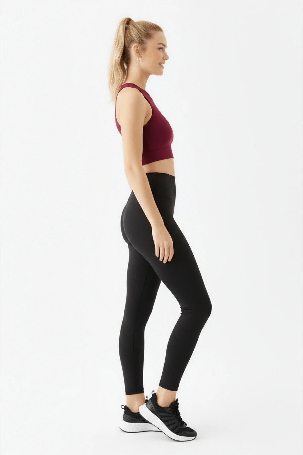 Yüksek Bel Toparlayıcı Likralı Esnek Korse Tayt Yoga Spor