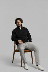 3 İplik Erkek Standart Fit Normal Kesim Içi Polarlı Dik Bato Yaka Pamuklu Sweatshirt