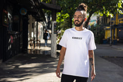 Erkek Oversized Ghost Baskili Tshirt