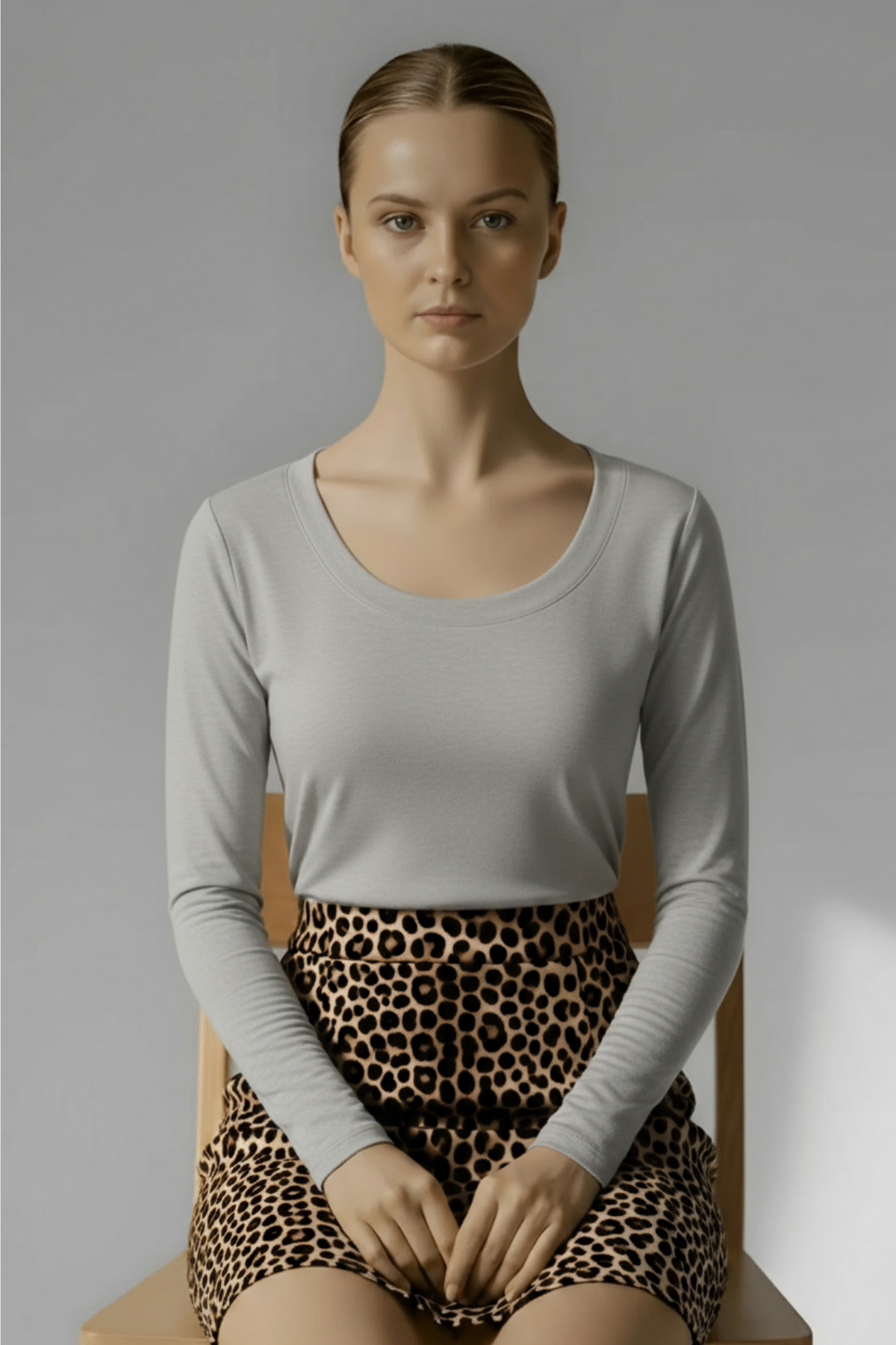 Geniş Yaka Uzun Kollu Body