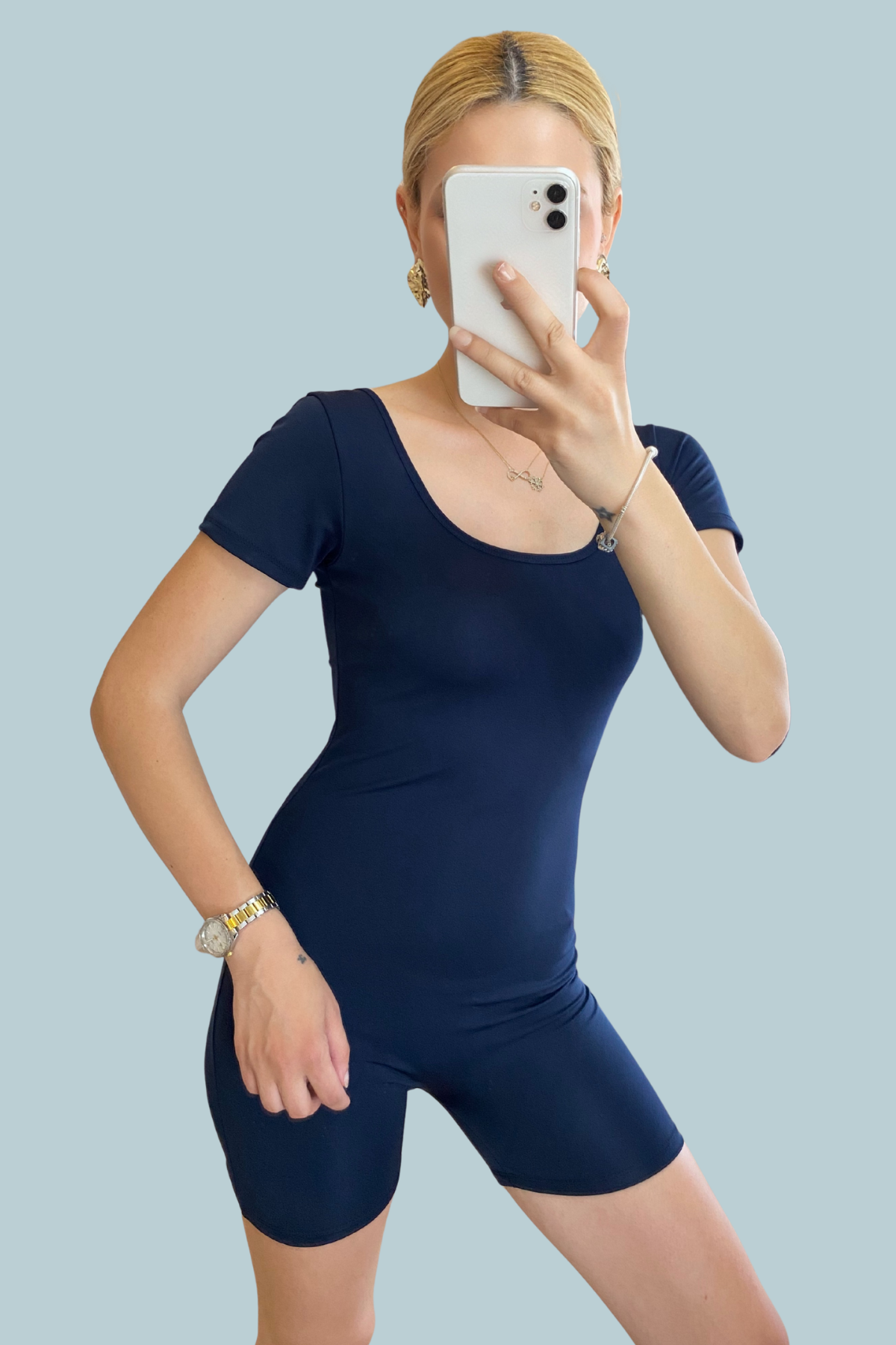 Kısa Kollu Toparlayıcı Spor Tulum