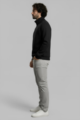 3 İplik Erkek Standart Fit Normal Kesim Içi Polarlı Dik Bato Yaka Pamuklu Sweatshirt